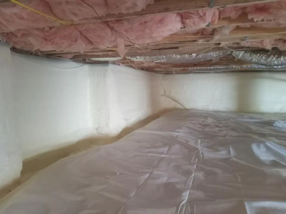 Crawl space encapsulation with closed-cell spray foam for Attic Insulation in New York